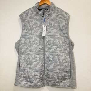 NEW Southern Tide Men XL Abercorn Camo Print Performance Vest in Gravel Grey